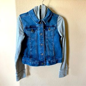 SO Girls Denim Jean Hoodie Jacket. Blue/Gray. Size XXL (18/20) fall jacket